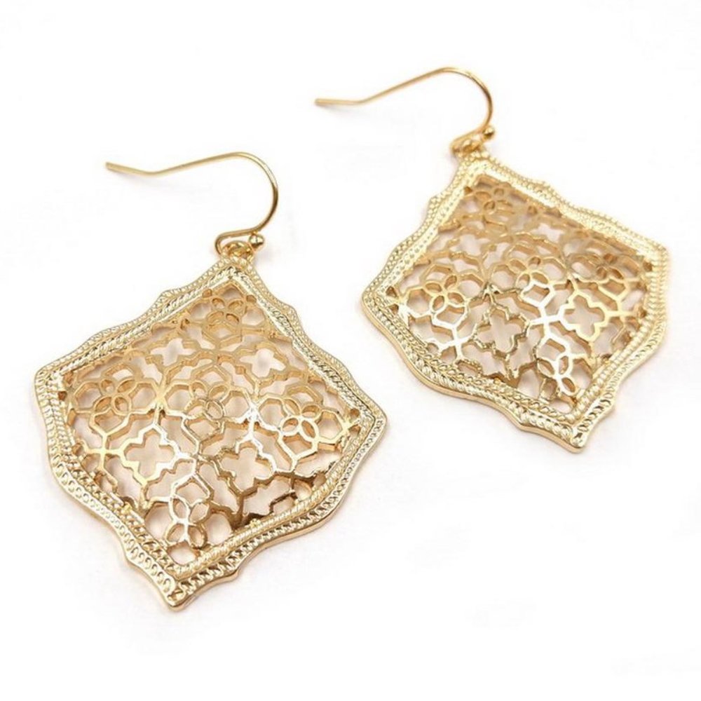 Filigree Cutout Dangle Drop Earrings